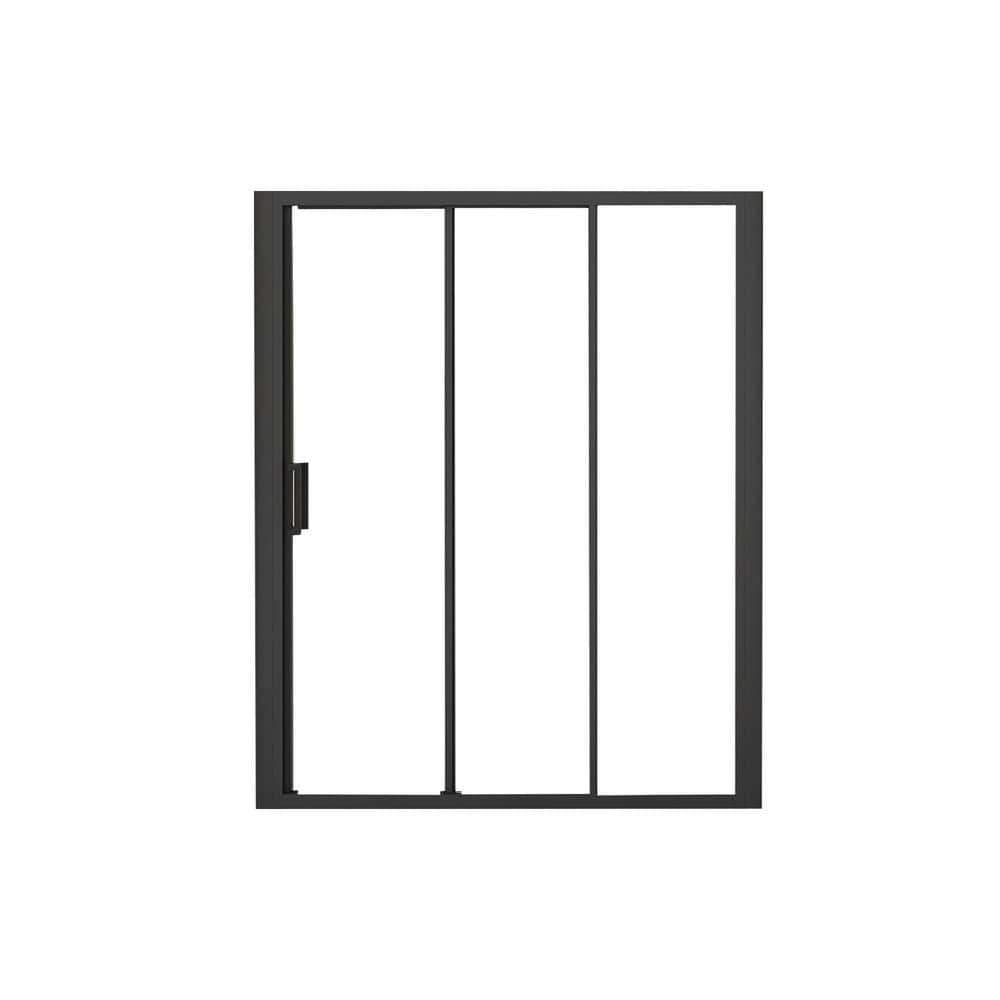 60 in. W x 70 in. H Sliding Semi-Frameless Shower Door in Matte Black Finish with Clear Glass price history on PriceWatchPro