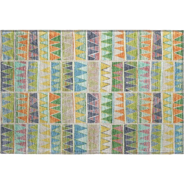 Mayfield Premium Machine Washable Abstract AMF2205 Beige 2 ft. x 3 ft. Accent Rug