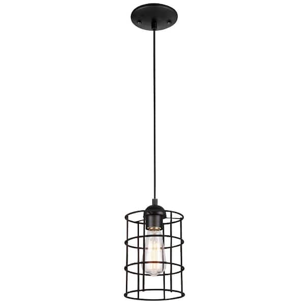 Westinghouse 1-Light Oil Rubbed Bronze Adjustable Mini Pendant with Metal Cage Shade