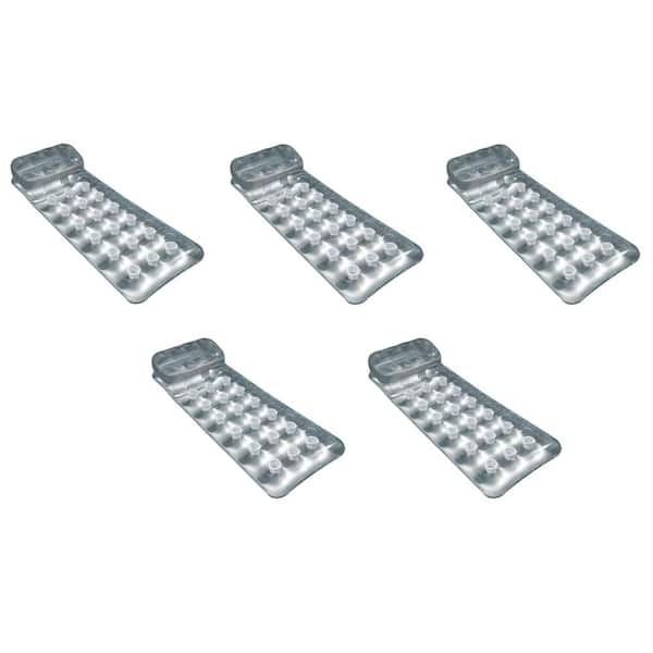 Intex Silver 18-Pocket French Mattress Suntanner Pool Lounger Float with Headrest (5-Pack)