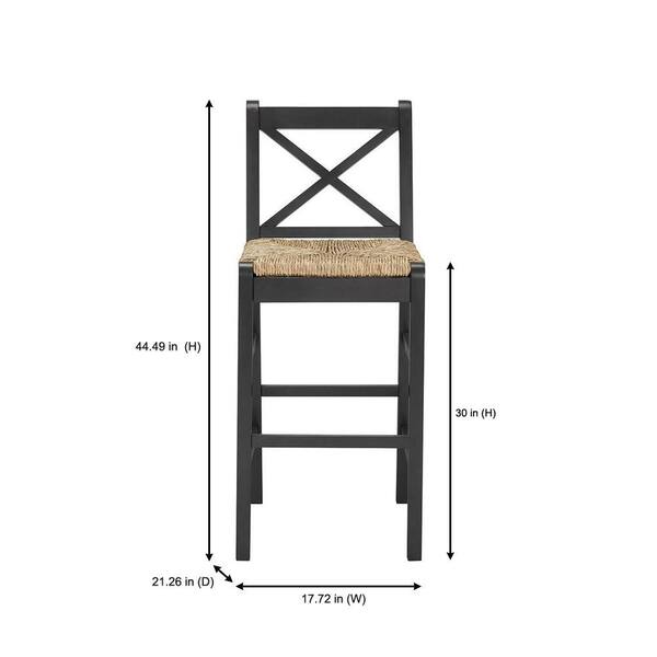 Home Decorators Collection Dorsey Black, Wooden Bar Stool Dimensions