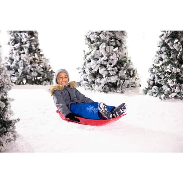 Large Plastic Sledge with Rope Winter Snow Kids Adult Toboggan Sled Red Blue 