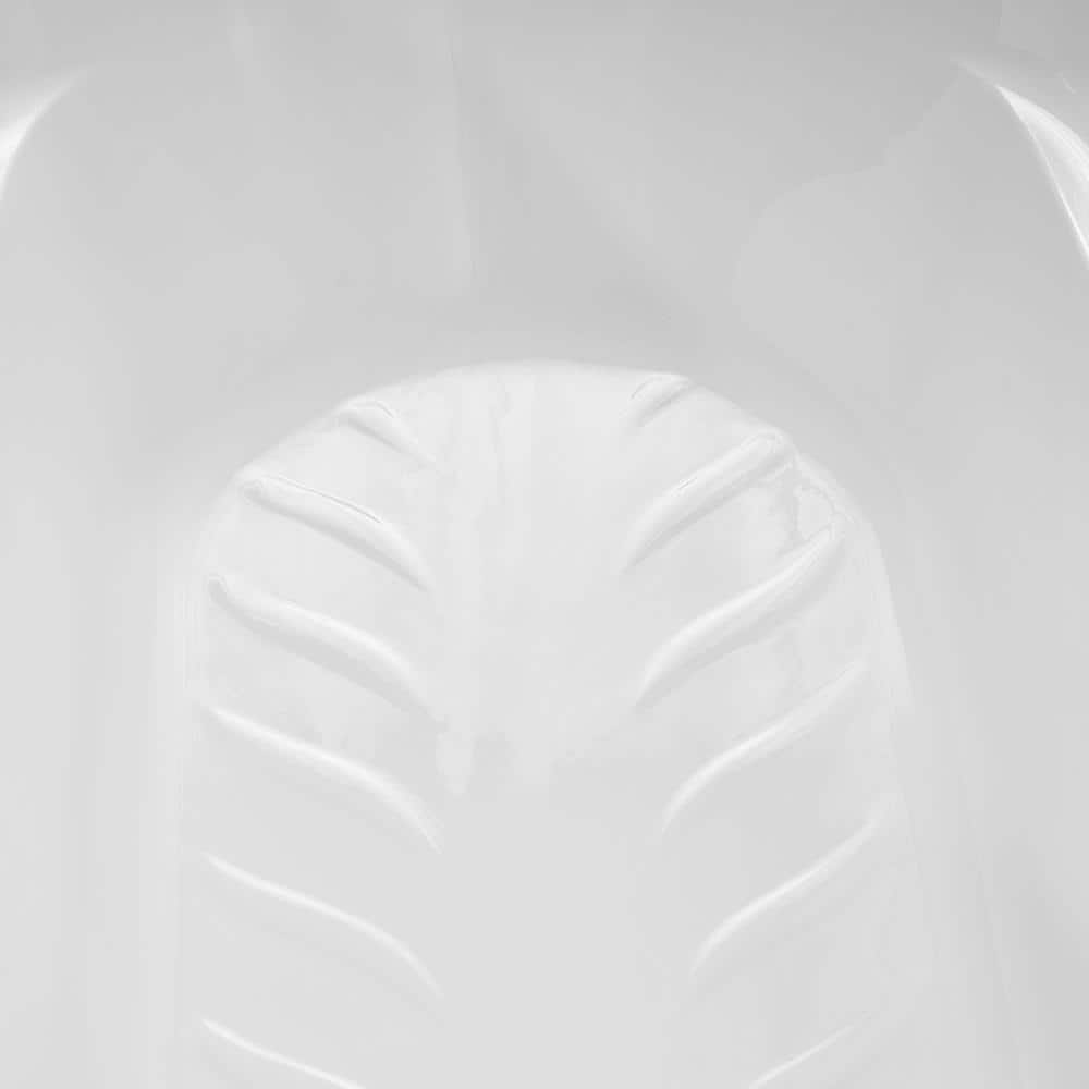 Glossy White Acrylic Right-Hand Drain Alcove Bathtub with Brushed Nickel External Drain