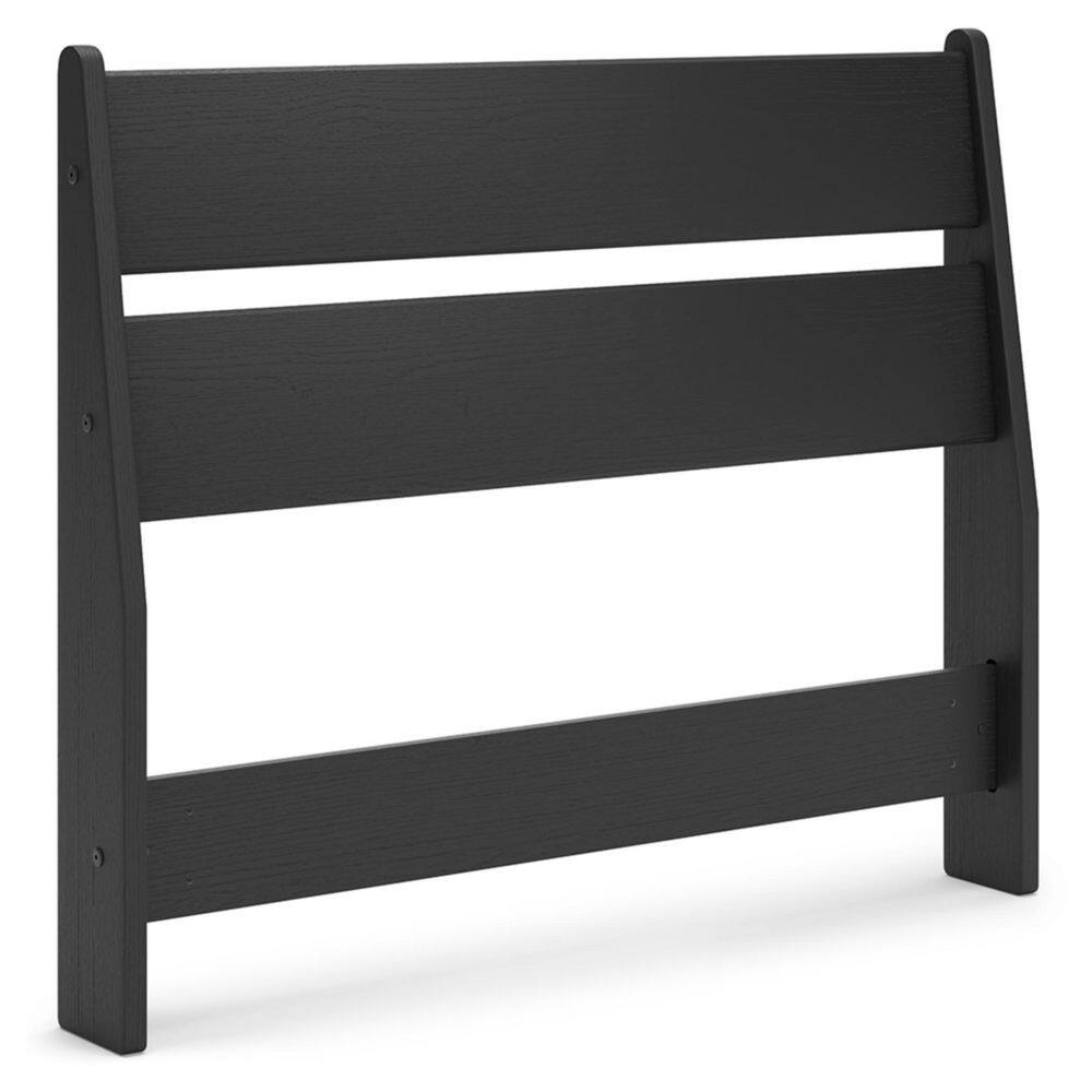 Black Twin Contemporary Wood Platform Bed