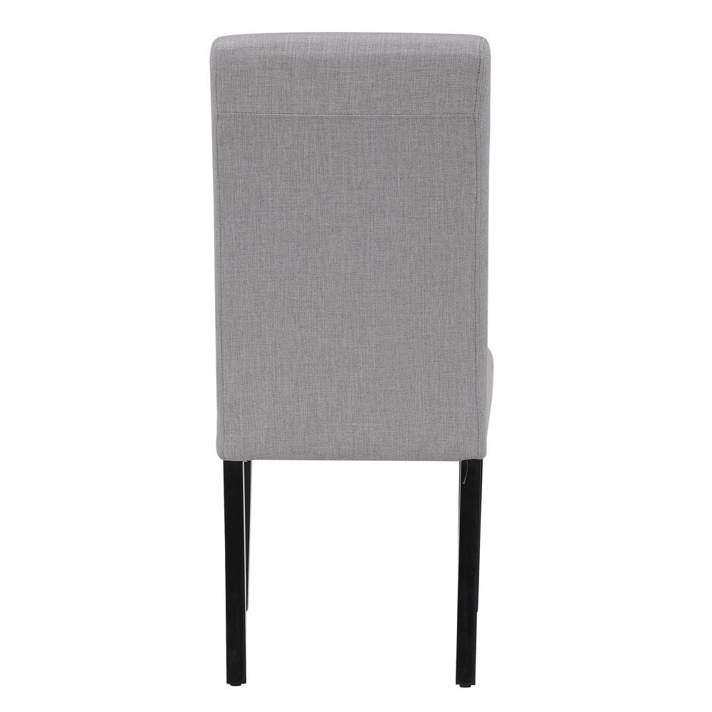 High Gray Upholstered Parsons Side Chair with Linen and Wood