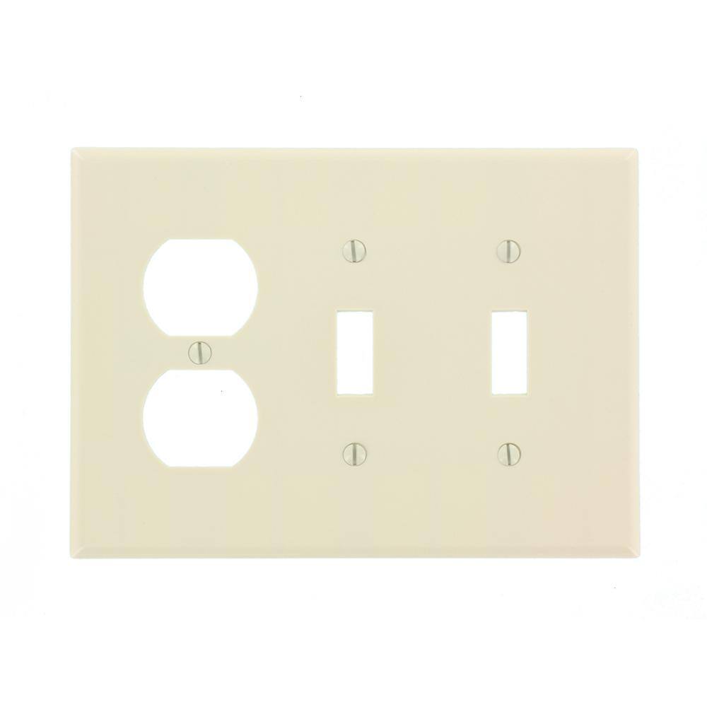 Light Almond 3-Gang Thermoset Plastic Wallplate