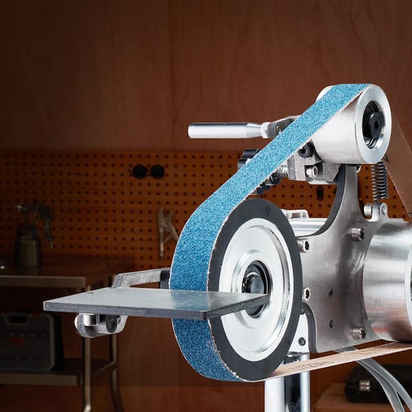 Belt Grinder Sander, 30 in. x 1 in. Variable Speed with VFD, 2-Moulds and Sanding Belts, 550W Grinding Machine