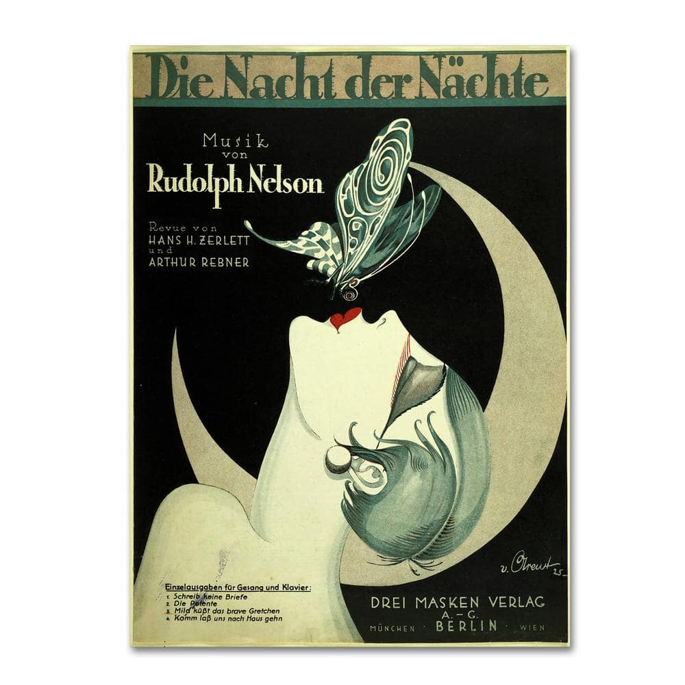 アート・デザイン・音楽 A collection of Antique print in Europe Trademark Fine Art Art Deco Music Sheet by Vintage Apple