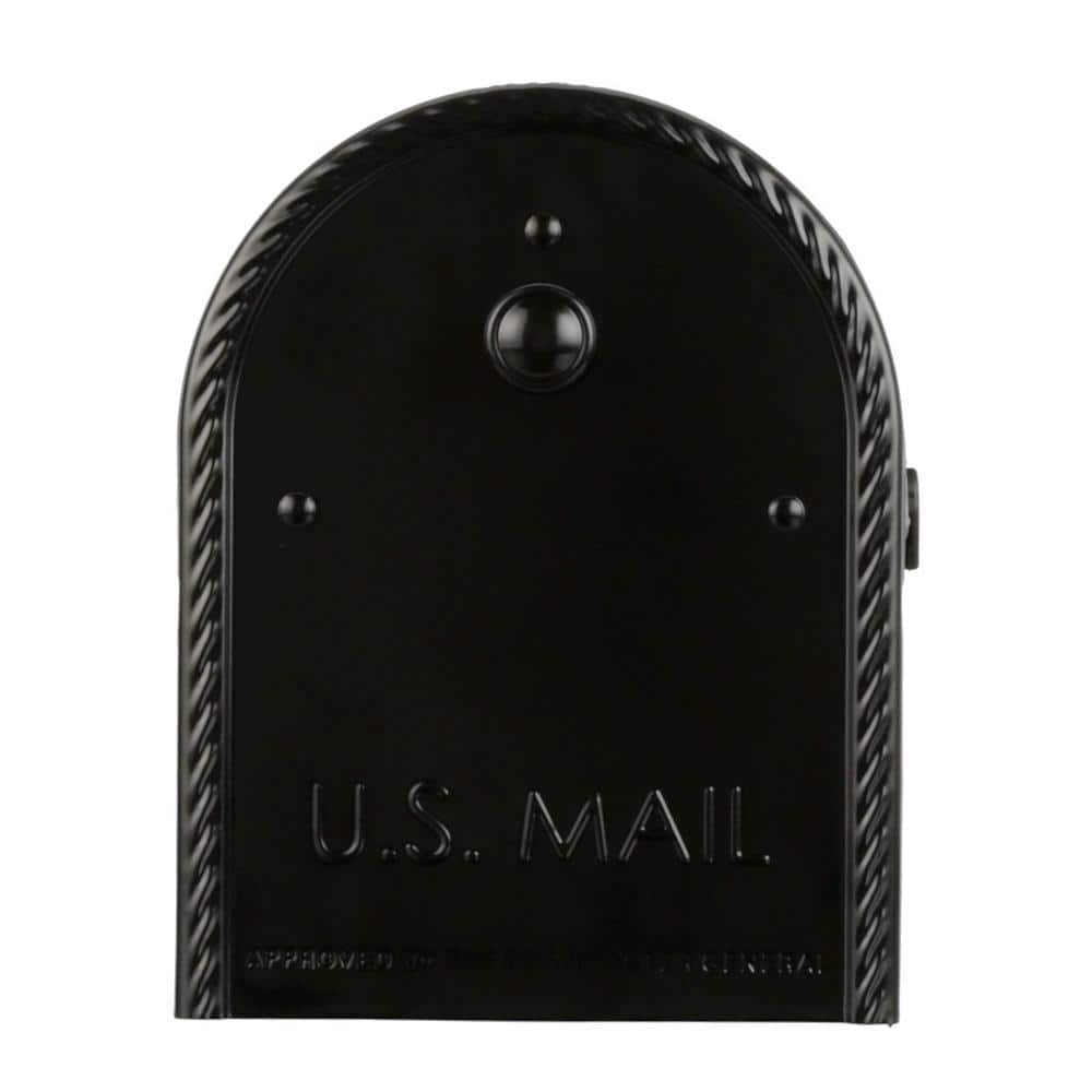 Edwards Large Black Galvanized Steel Post Mount Mailbox