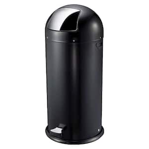 13.5 Gal. Black Round Top Pedal Trash Can