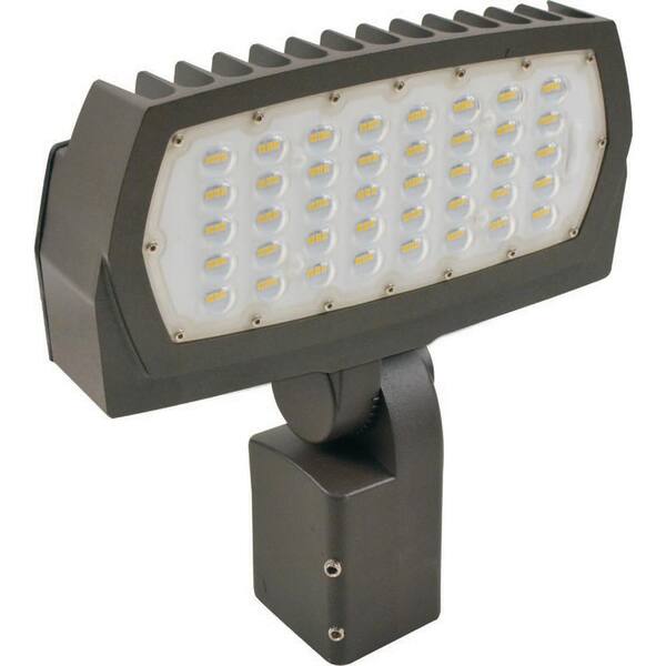 HALCO LIGHTING TECHNOLOGIES 400-Watt Equivalent 150-Watt Bronze Outdoor Integrated LED Large Landscape Flood Light 120-277V Knuckle DayLight 99675