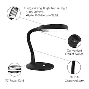 22 in. Black Indoor Sunlight Desk Lamp