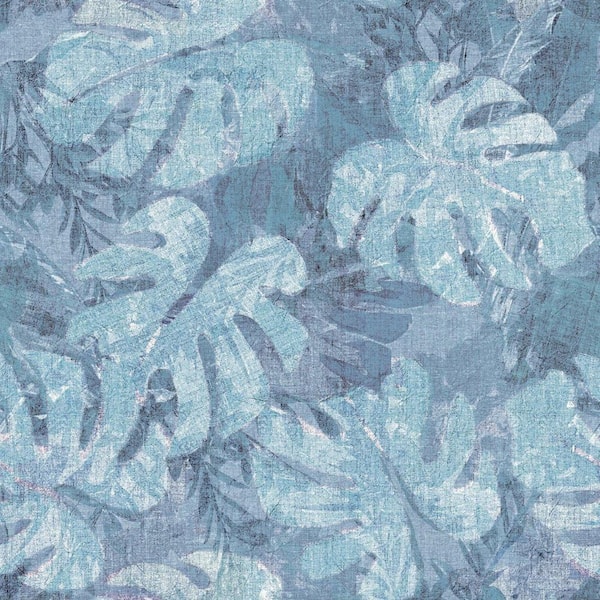 RoomMates Blue and Grey Jungle Leaf Canopy Peel and Stick Wallpaper (Covers 28.29 sq. ft.)