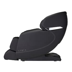 Hisho - Black Modern Synthetic Leather Heated Zero Gravity SL Track Deluxe Massage Chair