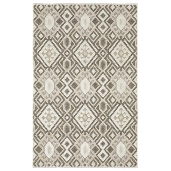 AVERLEY HOME Tudor Brown/Beige 10 ft. x 13 ft. Tribal Geometric Diamond Polypropylene Mixed Pile