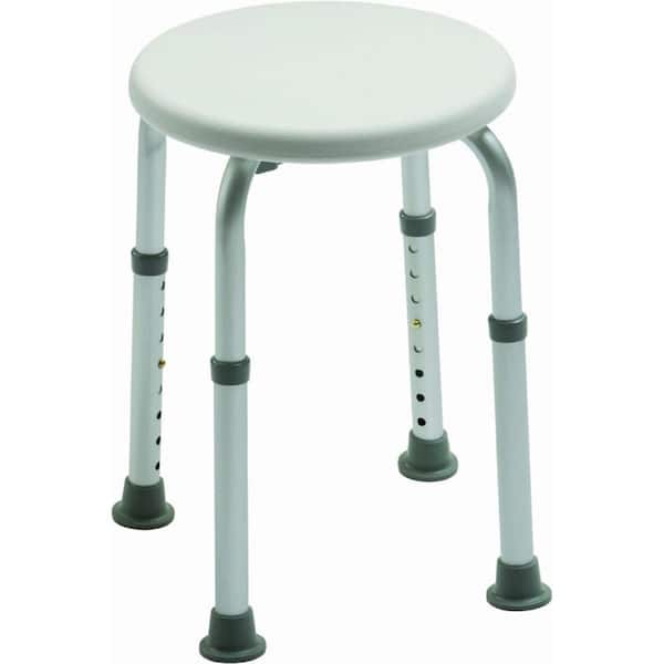 Lightweight Adjustable Bath/Shower Stool 5.27"D x 5.27"W x 2.76"H Impact Resistant, Crack-Proof Seat, Tarnish Resistant