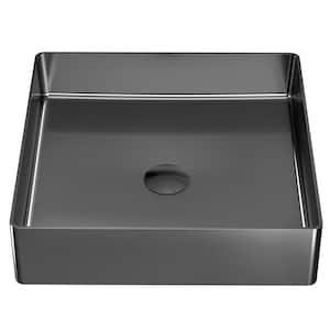 CCV500 15-3/4 in . Stainless Steel Vessel Bathroom Sink in Gray Gunmetal Grey