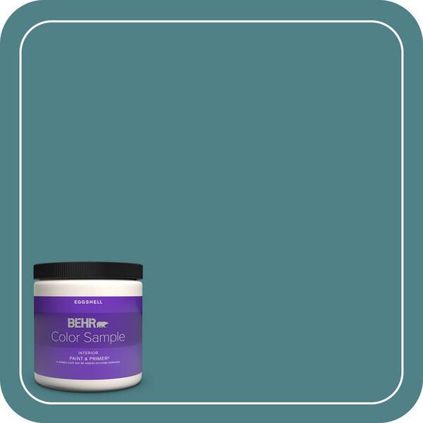 BEHR PREMIUM PLUS 8 oz. #ICC-75 Tapestry Teal Eggshell Enamel Interior Paint & Primer Color Sample