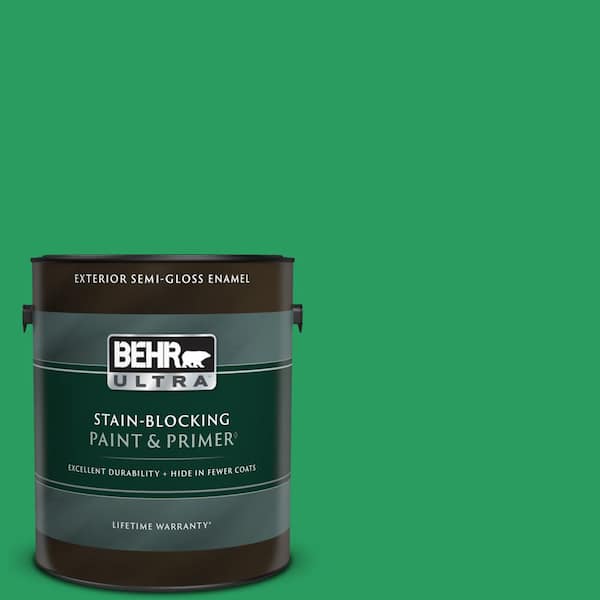 BEHR ULTRA 1 gal. #S-G-450 Herbal Tea Semi-Gloss Enamel Exterior Paint & Primer