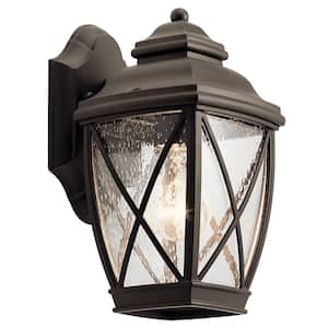 Tangier 10.25 in. 1-Light Olde Bronze Outdoor Hardwired Wall Lantern Sconce with No Bulbs Included (1-Pack)