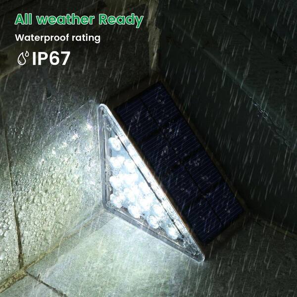 MOEPISY 12-Pack ABS Plastic Solar Step Lights for Outside, Solar