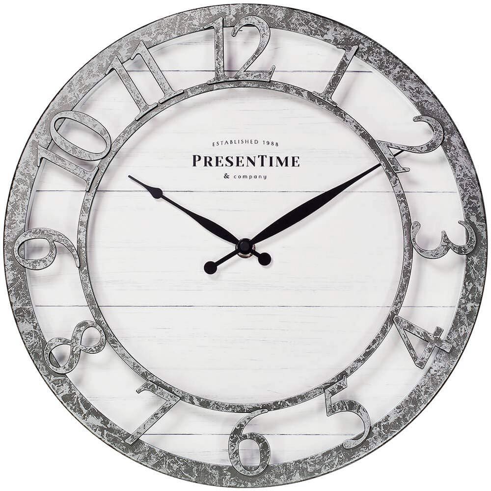 13 in. Farmhouse Series Wall Clock Silent No Ticking Galvanized Finish