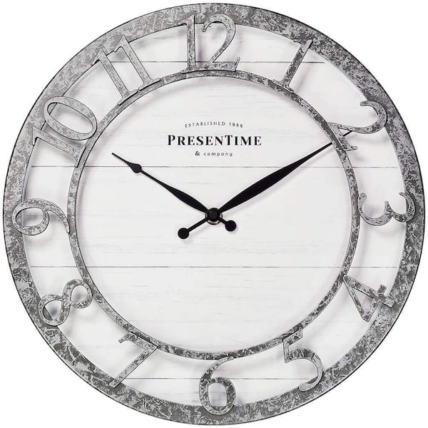 Unbranded 13 in. Farmhouse Series Wall Clock Silent No Ticking Galvanized Finish