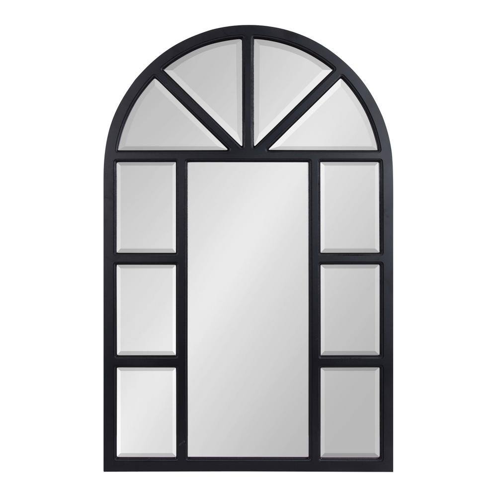 Hogan Rustic Full-Length Rectangular Wood Vanity Mirror, 40.75x28.5, Distressed Black