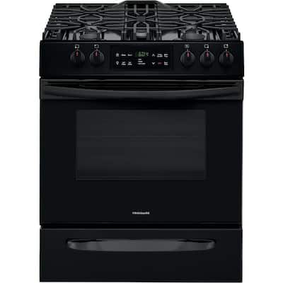 30 in. 5.0 cu. ft. Single Oven Gas Range with Self-Cleaning Oven in Black