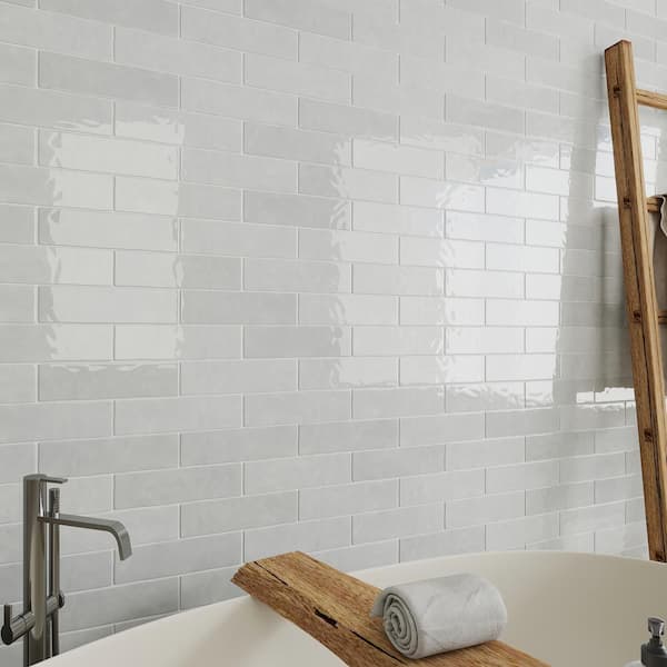 Fes Ceramic Subway 3"x 12"x 10mm Wall Tile Case - Gray (20 PCS/5 Sq. Ft.)