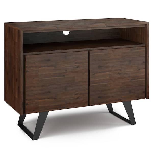 Simpli Home Lowry 42 in. W Distressed Charcoal Brown TV Media Stand For TVs up to 43 in.