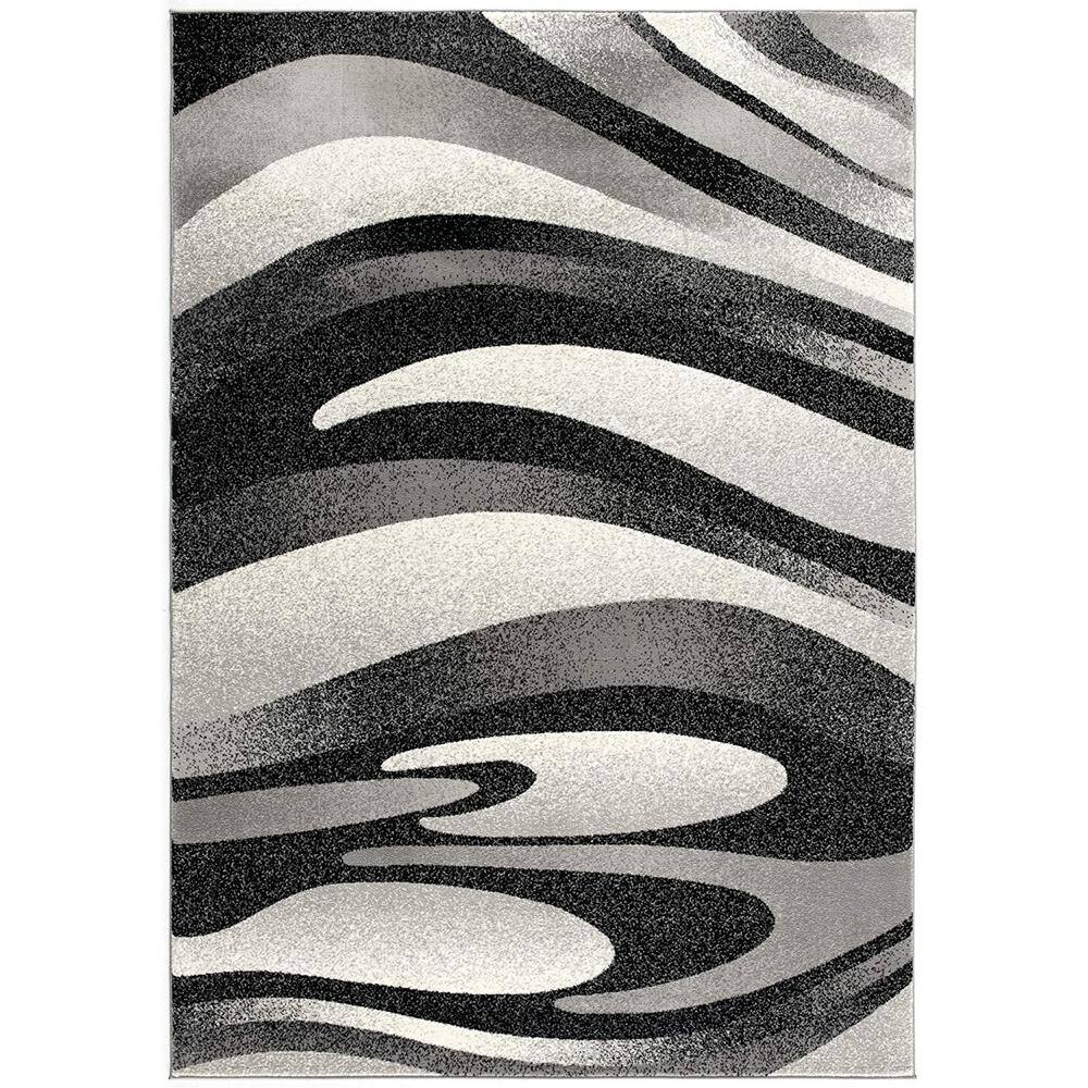 Montage Black Grey 2 ft. 3 in. x 6 ft. Modern Abstract Doormat Area Rug Entrance Floor Mat price history on PriceWatchPro