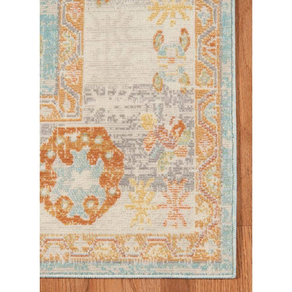 Aqua Bohemian Chic 8'9" x 11'9" Rectangular Easy-Care Area Rug