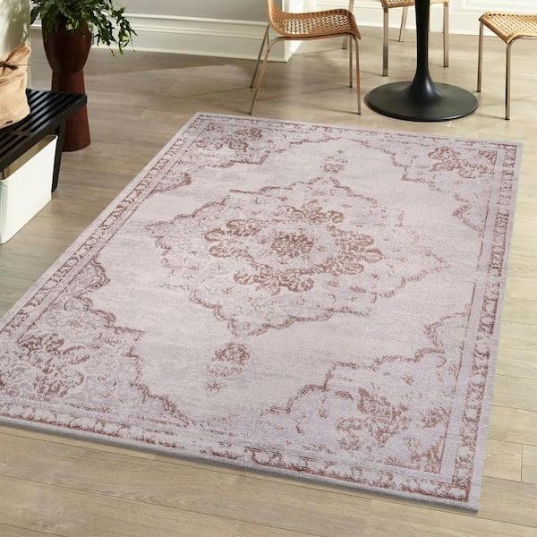 JONATHAN Y Alhambra Ornate Medallion Modern Cream/Red 8 ft. x 10 ft. Area Rug