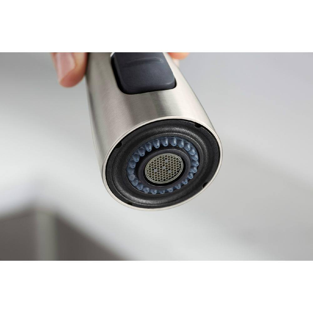 Stainless Steel Semi-Professional Kitchen Faucet with Pull-Out Spray