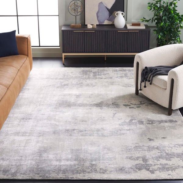 Mirage 9 ft. x 12 ft. Gray Distressed Marble Area Rug