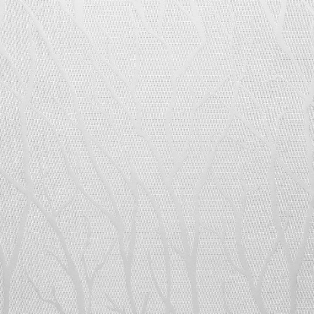 White Polyester Linen Blackout Grommet Curtain Panel
