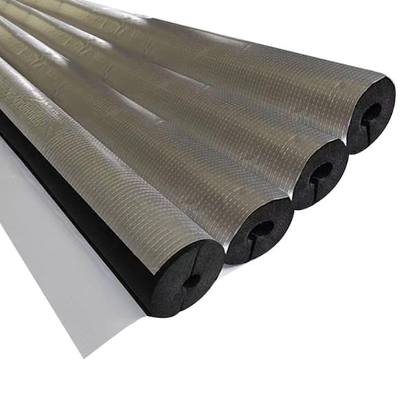 Wellco 4/5 in. x 70 in. Pipe Insulation Foam Tube, Self Adhesive Pre Slit Foam Pipe With Aluminum Foil, 4-Pack