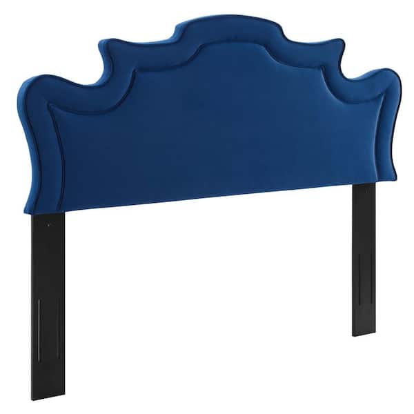 MODWAY Evangeline Performance 65.5in Velvet Full/Queen Headboard in Navy