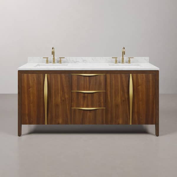Water Creation Ferrero 72 in. W Double Sink Bath Vanity in Noir