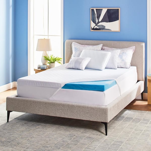 Serta Soothing Cool 3 in. King Gel Memory Foam Mattress Topper 3078782 ...