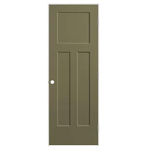 28 in. x 80 in. 3-Panel Winslow Left-Hand Hollow Core Truly Olive Molded Composite Single Prehung Interior Door