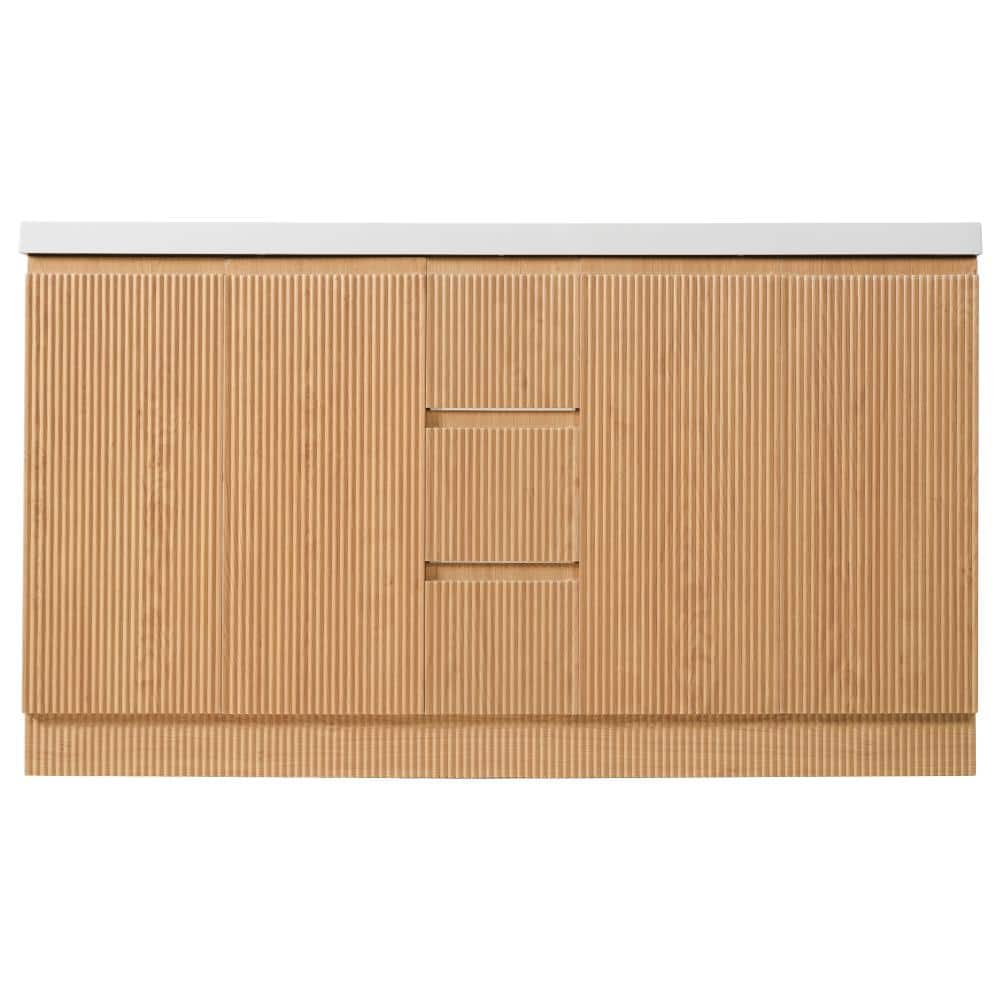 59 in. Freestanding Wood Bath Vanity with White SMC Top Unassembled price history on PriceWatchPro