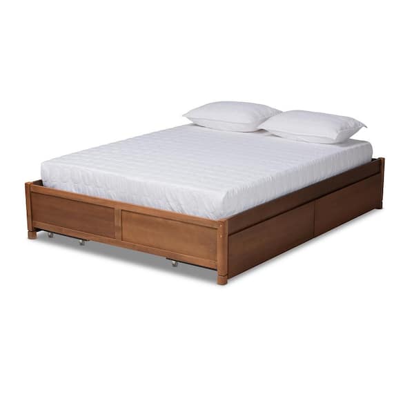 Baxton Studio Yara Walnut Brown Queen Platform Bed