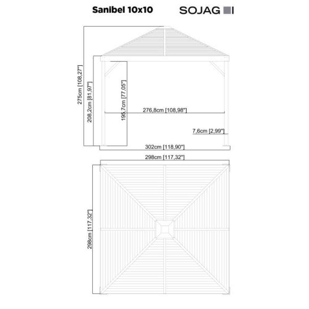 Sanibel 10 ft x 10 ft Brown Aluminum and Steel Gazebo