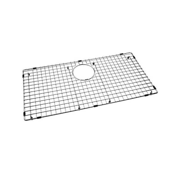 28.38 in. L x 14.17 in. W Sink Bottom Grid Protector Rear Drain Stainless Steel Silver Durable Lightweight