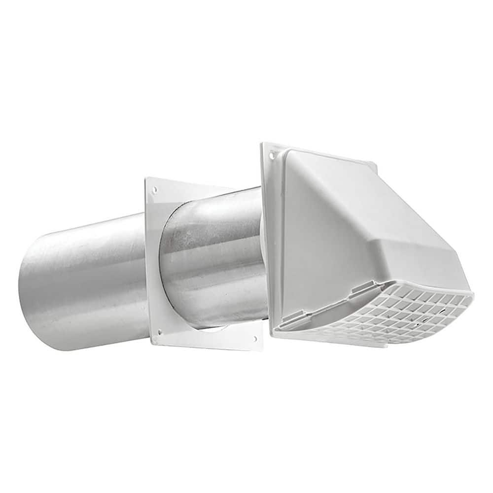 Lambro 224w Dryer Vent Hood, 4 in, Plastic, White