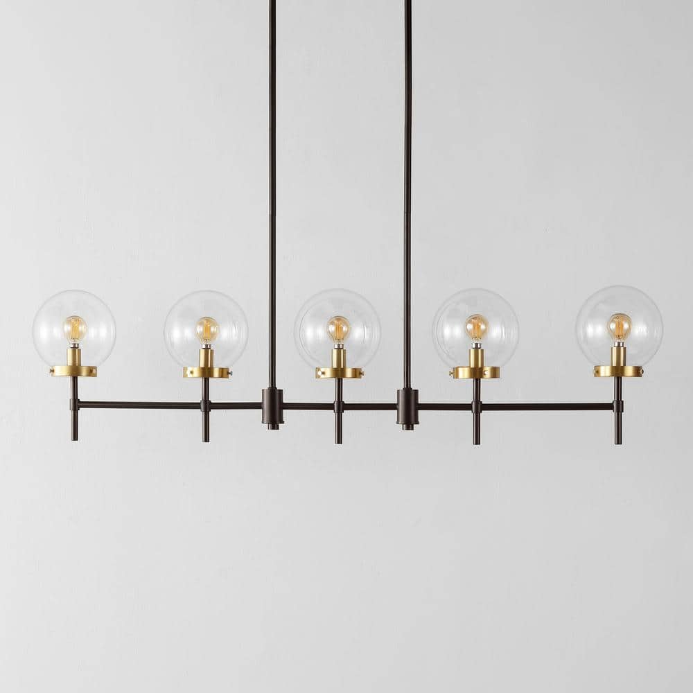 Mylah 5-Light Oil Rubbed Bronze Glass Globe Pendant