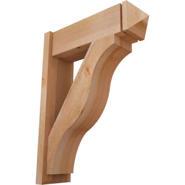 Ekena Millwork 8 in. x 34 in. x 26 in. Fuston Arts and Crafts Rough Sawn Western Red Cedar Outlooker