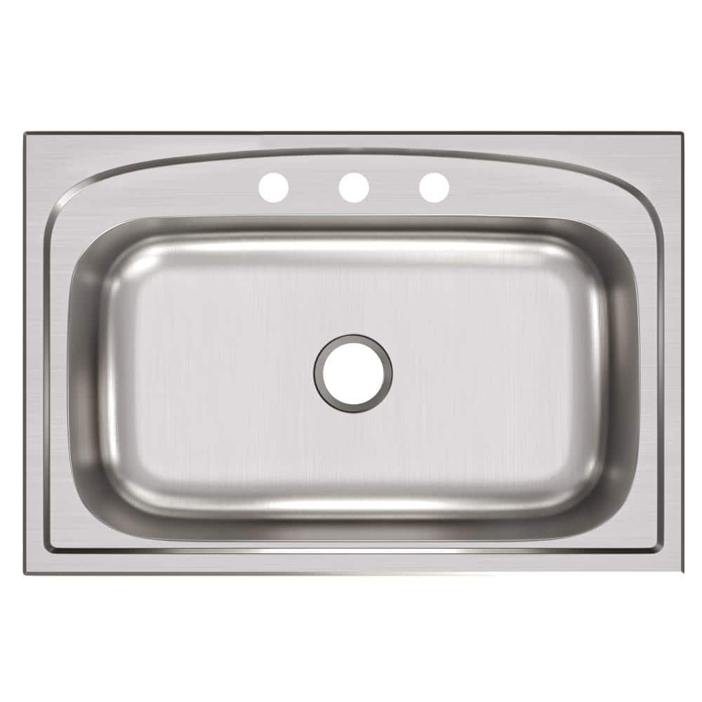 Pergola 33 in. Drop-in Single Bowl 20-Gauge Stainless Steel Kitchen Sink Only price history on PriceWatchPro